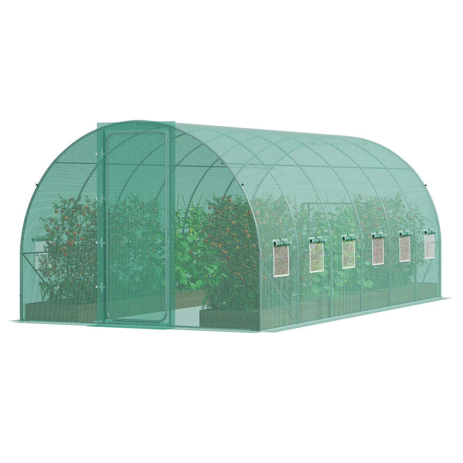 Walk-in Tunnel Greenhouse, 19.4x9.7x7.4 ft Hoop House Greenhouse Tunnel, Plant Hot House with Galvanized V952-SDXWS20X10X7C44VZV0