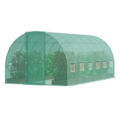 Walk-in Tunnel Greenhouse, 19.4x9.7x7.4 ft Hoop House Greenhouse Tunnel, Plant Hot House with Galvanized V952-SDXWS20X10X7C44VZV0