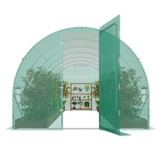 Walk-in Tunnel Greenhouse, 19.4x9.7x7.4 ft Hoop House Greenhouse Tunnel, Plant Hot House with Galvanized V952-SDXWS20X10X7C44VZV0