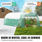 Walk-in Tunnel Greenhouse, 19.4x9.7x6.5 ft Hoop House Greenhouse Tunnel, Plant Hot House with Galvanized V952-SDXWS20X10X7U1NJ3V0