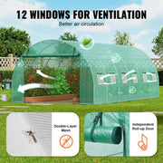 Walk-in Tunnel Greenhouse, 19.4x9.7x6.5 ft Hoop House Greenhouse Tunnel, Plant Hot House with Galvanized V952-SDXWS20X10X7U1NJ3V0