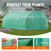 Walk-in Tunnel Greenhouse 27.38x9.5x7.38ft Galvanized Frame PE Cover Green V952-SDXWS28X10X7PC4TOV0