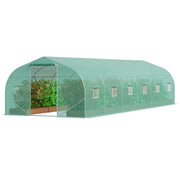 Walk-in Tunnel Greenhouse, 29.5x9.8x6.6 ft Hoop House Greenhouse Tunnel, Peaked Roof Plant Hot House with V952-SDXWS30X10X7FTY13V0