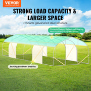 Walk-in Tunnel Greenhouse, 29.5x9.8x6.6 ft Hoop House Greenhouse Tunnel, Peaked Roof Plant Hot House with V952-SDXWS30X10X7FTY13V0