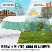 Walk-in Tunnel Greenhouse, 29.5x9.8x6.6 ft Hoop House Greenhouse Tunnel, Peaked Roof Plant Hot House with V952-SDXWS30X10X7FTY13V0
