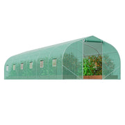 Walk-in Tunnel Greenhouse, 29.5x9.8x6.6 ft Hoop House Greenhouse Tunnel, Peaked Roof Plant Hot House with V952-SDXWS30X10X7FTY13V0
