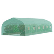 Walk-in Tunnel Greenhouse, 29.5x9.8x6.6 ft Hoop House Greenhouse Tunnel, Peaked Roof Plant Hot House with V952-SDXWS30X10X7FTY13V0