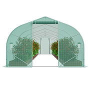 Walk-in Tunnel Greenhouse, 29.5x9.8x6.6 ft Hoop House Greenhouse Tunnel, Peaked Roof Plant Hot House with V952-SDXWS30X10X7FTY13V0