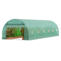 Walk-in Tunnel Greenhouse 29.2x9.7x6.5ft Galvanized Frame PE Cover Green V952-SDXWS30X10X7LDOYEV0
