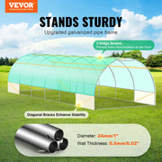 Walk-in Tunnel Greenhouse 29.2x9.7x6.5ft Galvanized Frame PE Cover Green V952-SDXWS30X10X7LDOYEV0