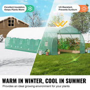 Walk-in Tunnel Greenhouse 29.2x9.7x6.5ft Galvanized Frame PE Cover Green V952-SDXWS30X10X7LDOYEV0