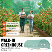 Walk-in Tunnel Greenhouse 29.2x9.7x6.5ft Galvanized Frame PE Cover Green V952-SDXWS30X10X7LDOYEV0