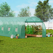 Walk-in Tunnel Greenhouse 29.2x9.7x6.5ft Galvanized Frame PE Cover Green V952-SDXWS30X10X7LDOYEV0