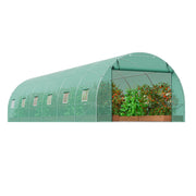 Walk-in Tunnel Greenhouse 29.2x9.7x6.5ft Galvanized Frame PE Cover Green V952-SDXWS30X10X7LDOYEV0