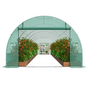 Walk-in Tunnel Greenhouse 29.2x9.7x6.5ft Galvanized Frame PE Cover Green V952-SDXWS30X10X7LDOYEV0