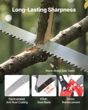 Manual Pole Saw, 118-809.3 cm Extendable Pole Tree Pruner with Scissors, Sharp 65Mn Steel Blade, Lightweight V952-SDXZJBXZZK8M58IMZ001V0