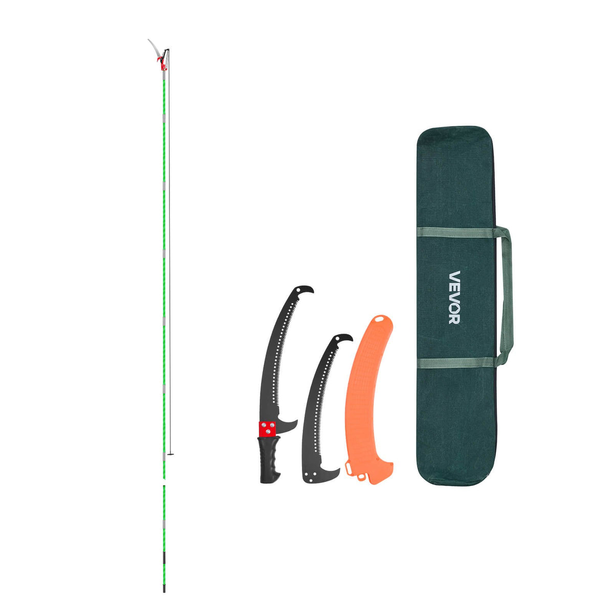 Manual Pole Saw, 118-809.3 cm Extendable Pole Tree Pruner with Scissors, Sharp 65Mn Steel Blade, Lightweight V952-SDXZJBXZZK8M58IMZ001V0