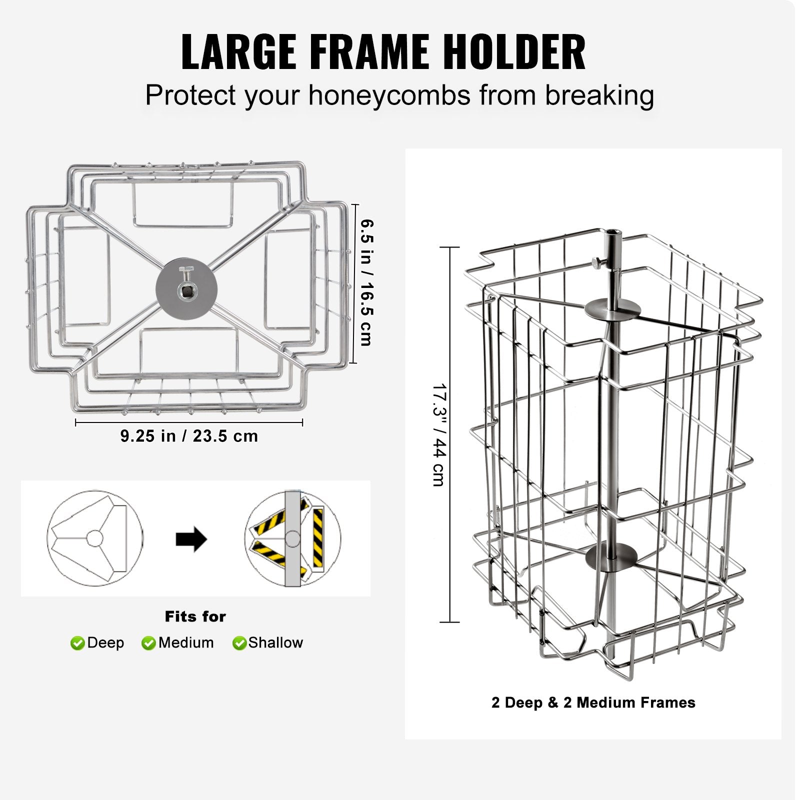 Manual Honey Extractor, 2/4 Frames Honey Spinner Extractor, Stainless Steel Beekeeping Extraction, Honeycomb V952-SDYMJBXGY1524JECGV0
