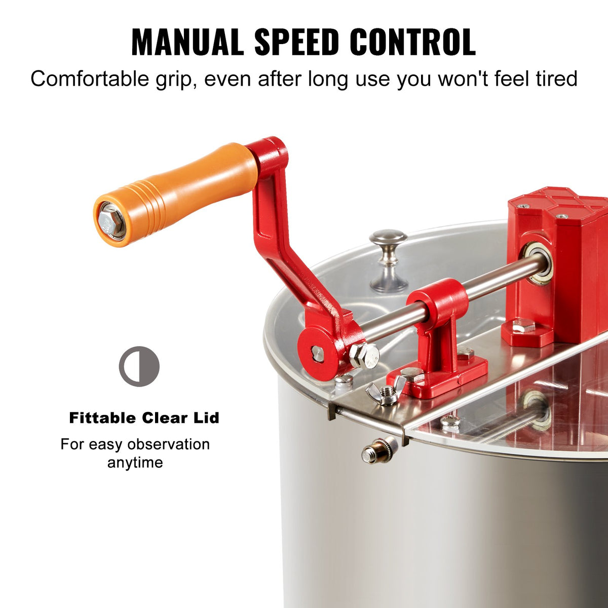Manual Honey Extractor, 3 Frames Honey Spinner Extractor, Stainless Steel Beekeeping Extraction, Honeycomb V952-SDYMJBXGYC153X6H5V0