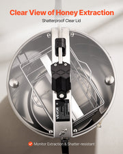 Honey Extractor, 2 Frame Manual Honey Spinner with Transparent Lid, Stainless Steel Honeycomb Drum Spinner V952-SDYMJJPBXG13SWI9S001V0