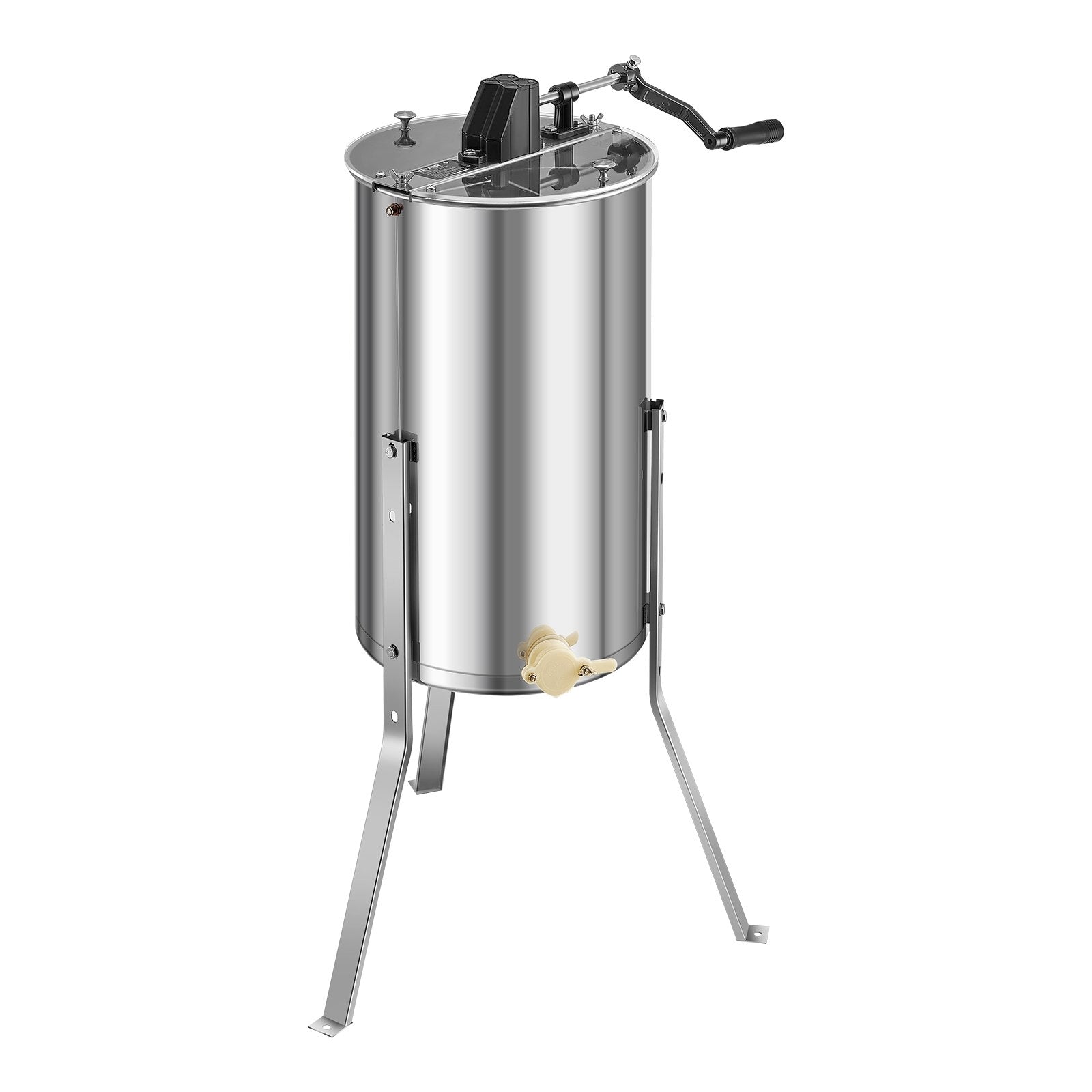 Honey Extractor, 2 Frame Manual Honey Spinner with Transparent Lid, Stainless Steel Honeycomb Drum Spinner V952-SDYMJJPBXG13SWI9S001V0