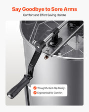 Honey Extractor, 4/8 Frame Manual Honey Spinner with Transparent Lid, Stainless Steel Honeycomb Drum Spinner V952-SDYMJJPBXG18TBE00001V0