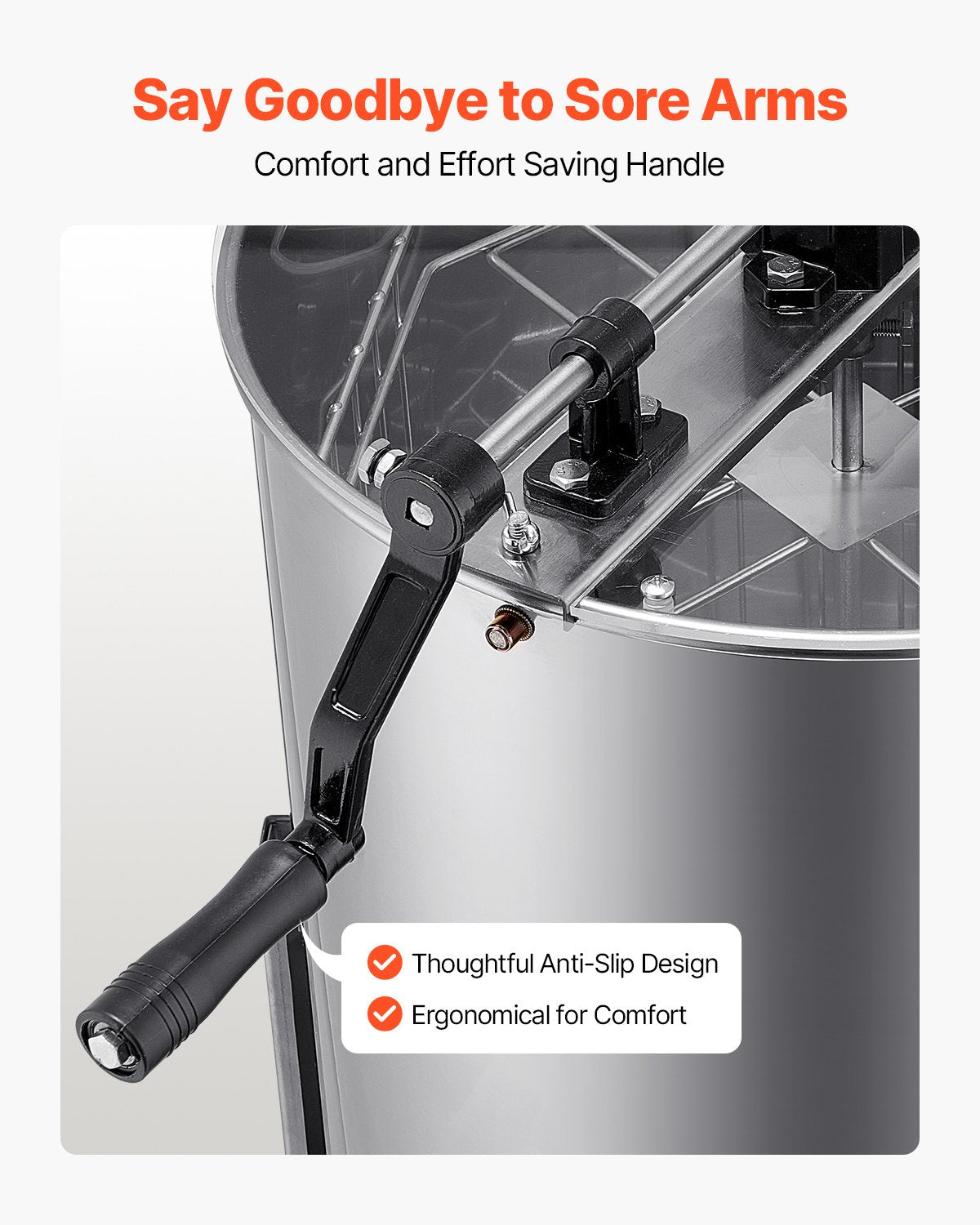 Honey Extractor, 4/8 Frame Manual Honey Spinner with Transparent Lid, Stainless Steel Honeycomb Drum Spinner V952-SDYMJJPBXG18TBE00001V0