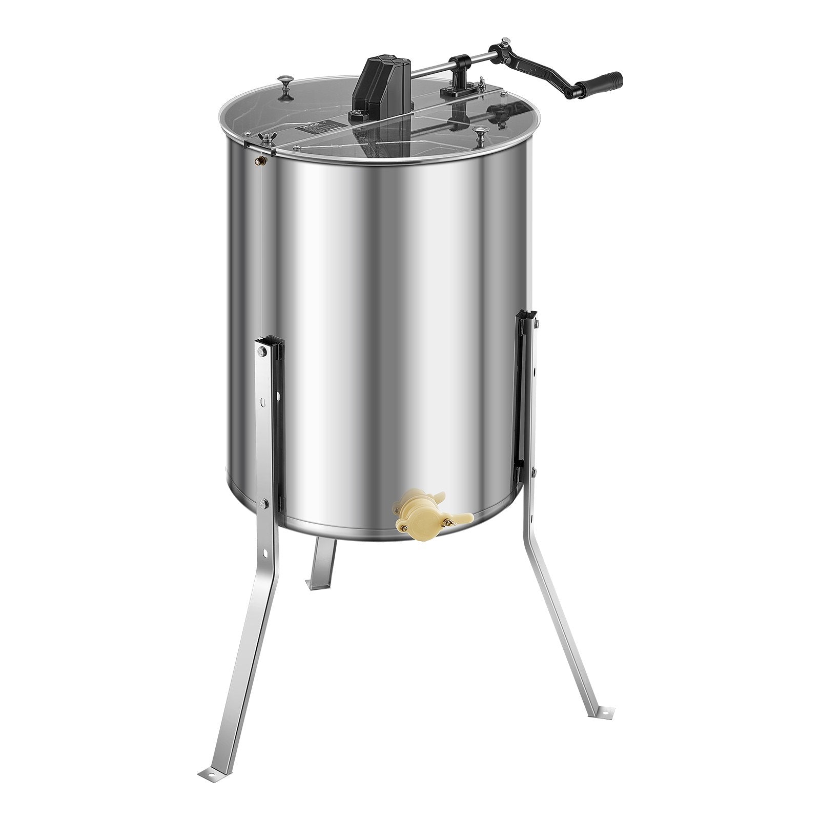 Honey Extractor, 4/8 Frame Manual Honey Spinner with Transparent Lid, Stainless Steel Honeycomb Drum Spinner V952-SDYMJJPBXG18TBE00001V0