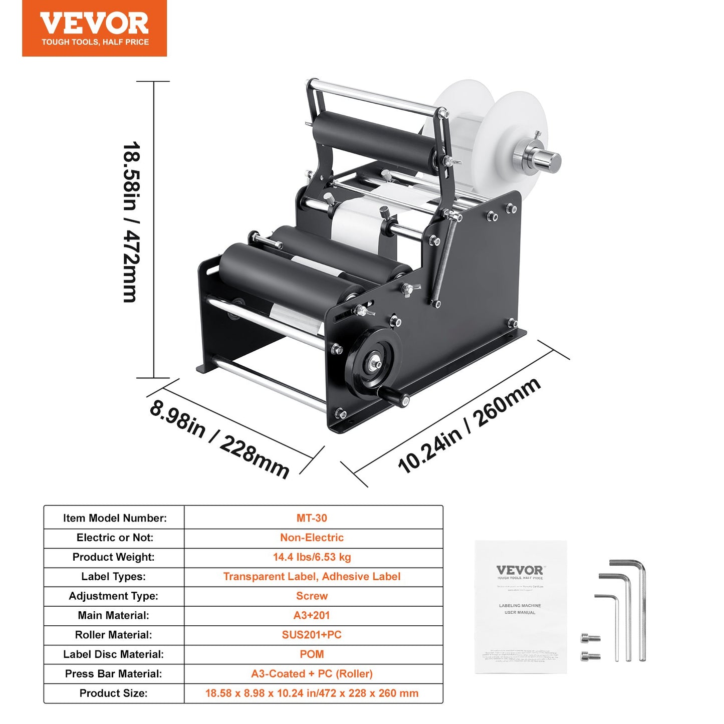 Manual Round Labeling Machine, 15-20pcs/min, Bottle Label Applicator for Round Bottles, Adjustable Manual V952-SDYPTBJHSBDD2AX6YV0