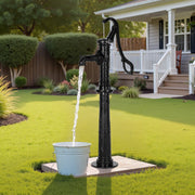 Well Hand Pitcher Pump, 20 ft Max Lift, Antique Cast Iron Manual Hand Water Pump with Heightening Base, NPT V952-SDYSBBTDZZTHXQJRK001V0