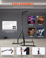Punching Bag Stand, Steel Heavy Duty Workout Equipment, Boxing Punching Bag Stand, Holds Up to 140 lbs, V952-SDZJSDJ69485MF5SZ001V0