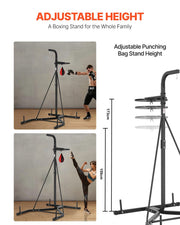 2 in 1 Punching Bag Stand, Steel Heavy Duty Workout Equipment, Adjustable Height Boxing Punching Bag and V952-SDZJSDJQJDJ6OB7RL001V0