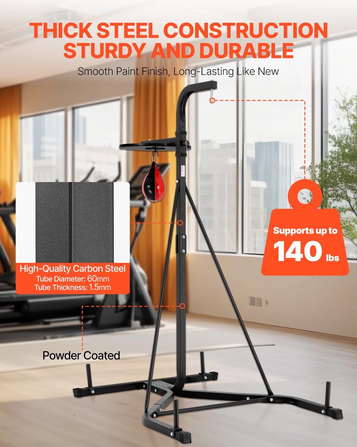 2 in 1 Punching Bag Stand, Steel Heavy Duty Workout Equipment, Adjustable Height Boxing Punching Bag and V952-SDZJSDJQJDJ6OB7RL001V0