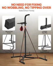 2 in 1 Punching Bag Stand, Steel Heavy Duty Workout Equipment, Adjustable Height Boxing Punching Bag and V952-SDZJSDJQJDJ6OB7RL001V0