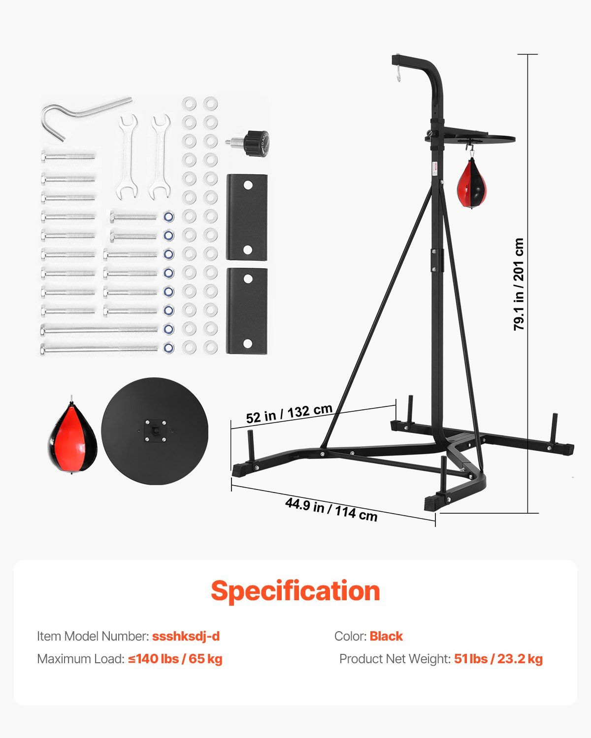 2 in 1 Punching Bag Stand, Steel Heavy Duty Workout Equipment, Adjustable Height Boxing Punching Bag and V952-SDZJSDJQJDJ6OB7RL001V0