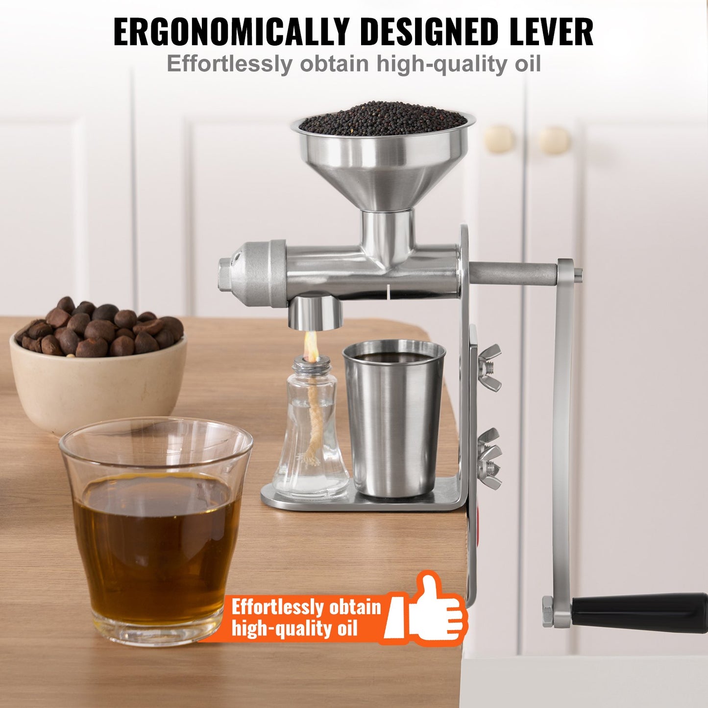 Manual Oil Press Machine, Stainless Steel Oil Extractor Machine, Detachable Oil Presser for Effortless V952-SDZYJBXG0000CVI1TV0