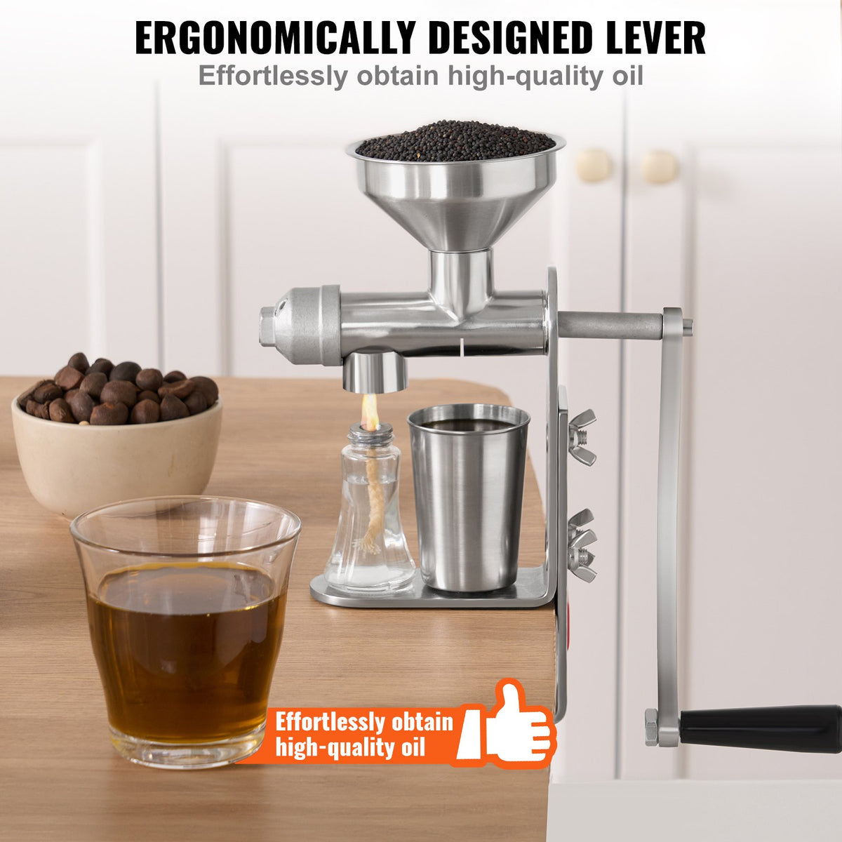 Manual Oil Press Machine, Stainless Steel Oil Extractor Machine, Detachable Oil Presser for Effortless V952-SDZYJBXG0000CVI1TV0