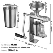 Manual Oil Press Machine, Stainless Steel Oil Extractor Machine, Detachable Oil Presser for Effortless V952-SDZYJBXG0000CVI1TV0