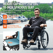 Wheelchair, Durable Aluminum Alloy Ultra-Lightweight Wheelchairs, Portable Wheelchair with Flip-Back V952-SDZZLYLHJ18I5WBUJV0