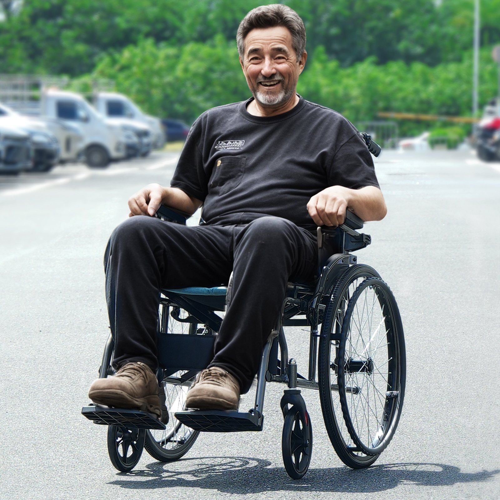 Wheelchair, Durable Aluminum Alloy Ultra-Lightweight Wheelchairs, Portable Wheelchair with Flip-Back V952-SDZZLYLHJ18I5WBUJV0