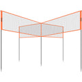 4-Way Volleyball Net, Adjustable Height Badminton Net Set for Backyard Beach Lawn, Outdoor Portable V952-SFPQW1414YC0XFM07V0