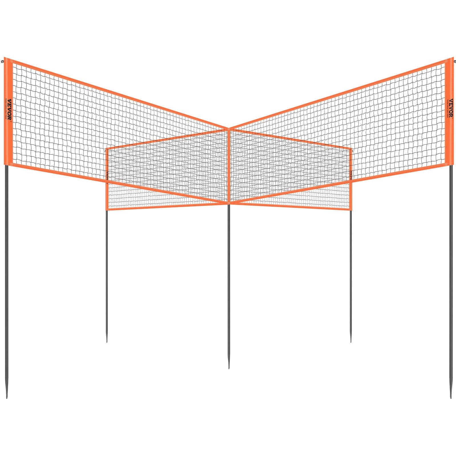 4-Way Volleyball Net, Adjustable Height Badminton Net Set for Backyard Beach Lawn, Outdoor Portable V952-SFPQW1414YC0XFM07V0
