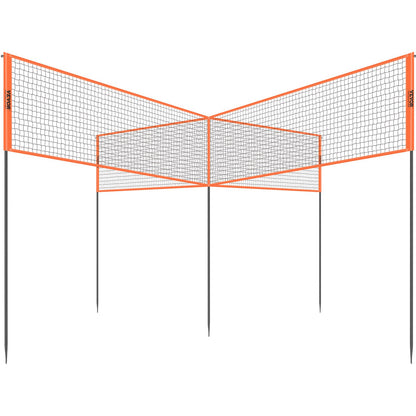 4-Way Volleyball Net, Adjustable Height Badminton Net Set for Backyard Beach Lawn, Outdoor Portable V952-SFPQW1414YC0XFM07V0