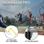 4-Way Volleyball Net, Adjustable Height Badminton Net Set for Backyard Beach Lawn, Outdoor Portable V952-SFPQW1414YC0XFM07V0