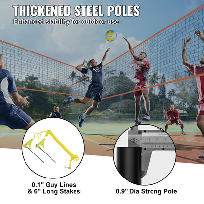 4-Way Volleyball Net, Adjustable Height Badminton Net Set for Backyard Beach Lawn, Outdoor Portable V952-SFPQW1414YC0XFM07V0