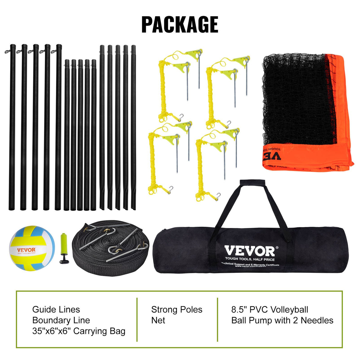 4-Way Volleyball Net, Adjustable Height Badminton Net Set for Backyard Beach Lawn, Outdoor Portable V952-SFPQW1414YC0XFM07V0