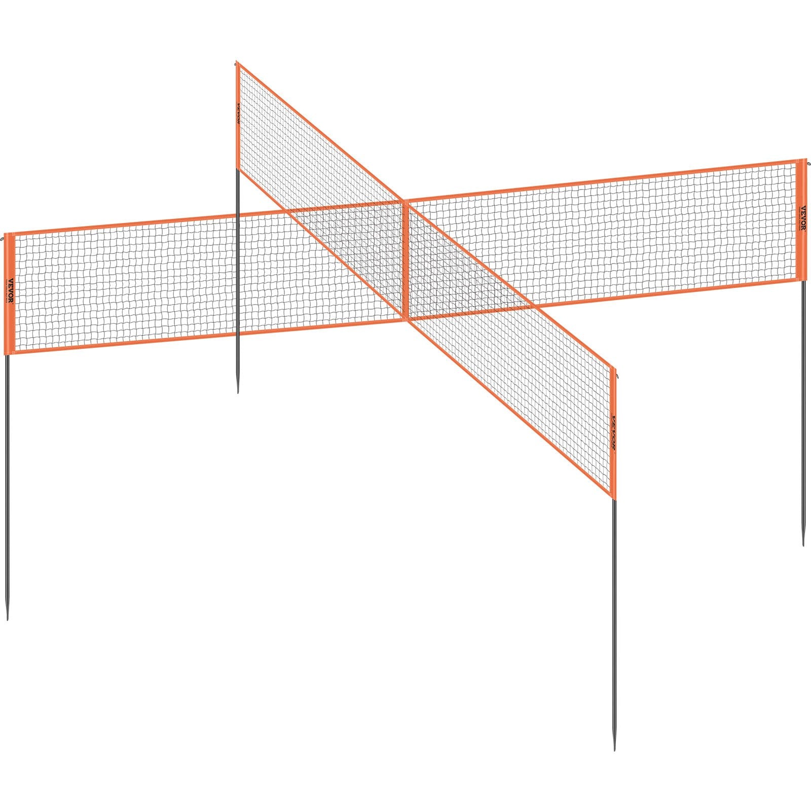 4-Way Volleyball Net, Adjustable Height Badminton Net Set for Backyard Beach Lawn, Outdoor Portable V952-SFPQW1414YC0XFM07V0