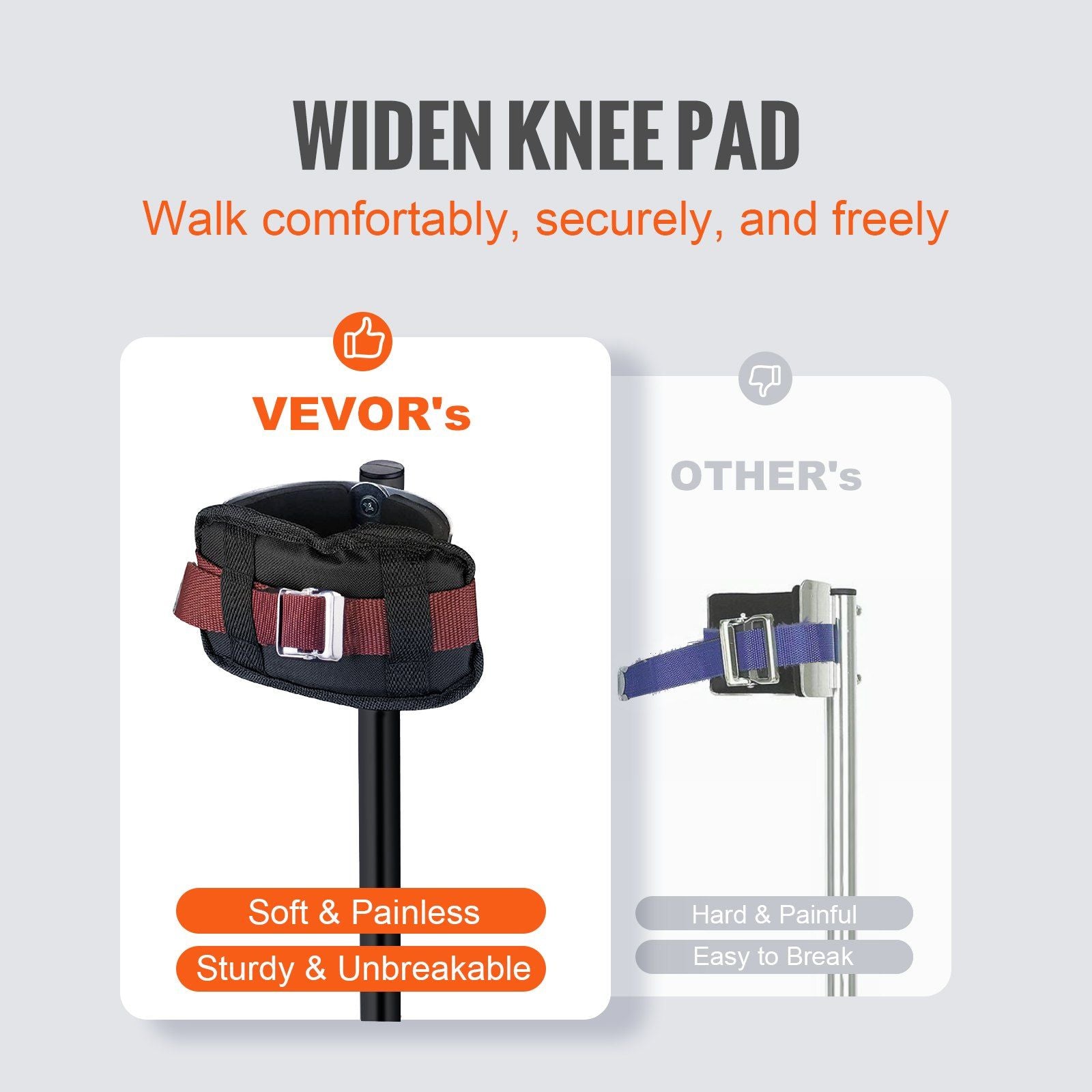Drywall Stilts, 61-101.6 cm Adjustable Aluminum Tool Stilts with Protective Knee Pads, Durable and Non-slip V952-SGBGQYCHS2440P55RV0