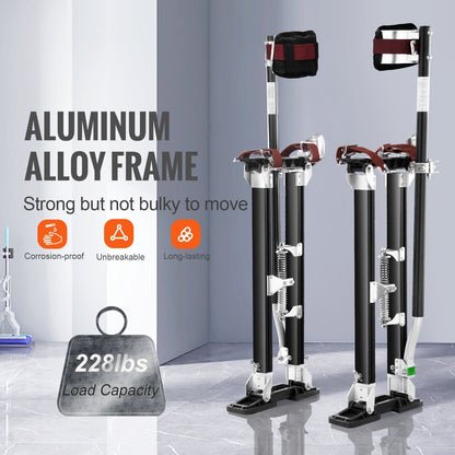 Drywall Stilts, 61-101.6 cm Adjustable Aluminum Tool Stilts with Protective Knee Pads, Durable and Non-slip V952-SGBGQYCHS2440P55RV0
