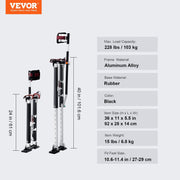 Drywall Stilts, 61-101.6 cm Adjustable Aluminum Tool Stilts with Protective Knee Pads, Durable and Non-slip V952-SGBGQYCHS2440P55RV0